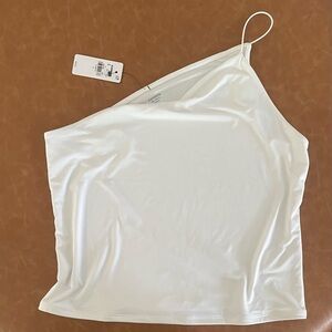 Express White One-Shoulder Top